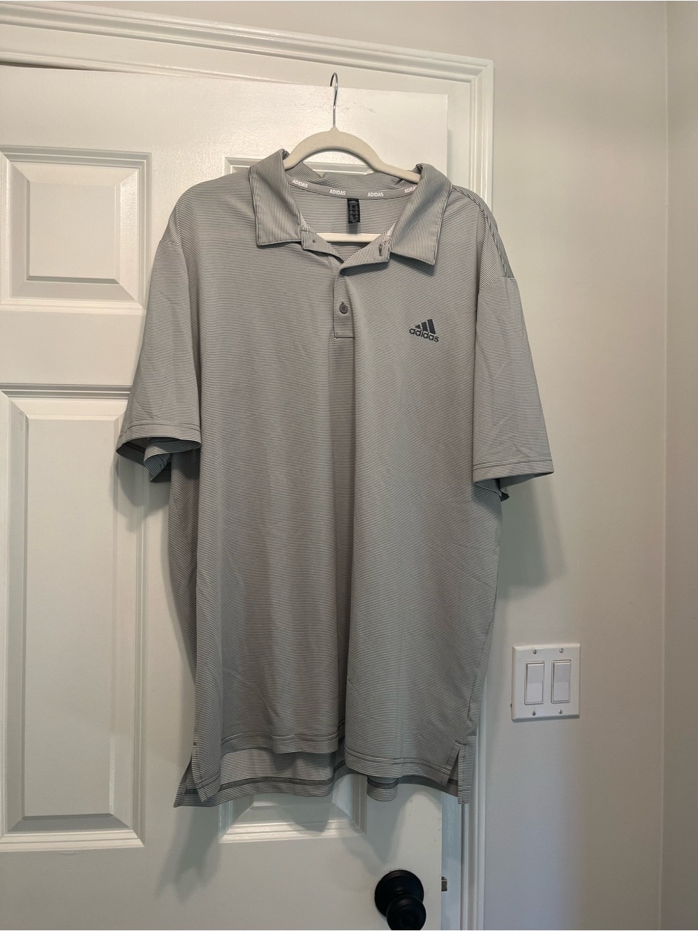 adidas Light Grey Men's Polo with Chest Logo